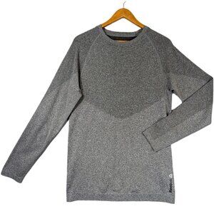 Reebok Speedwick Activewear Top Mens Medium Stretch Long Sleeve Gray Seamless